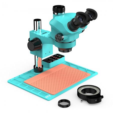 RF4 RF-7050TVA9 7X-50X Synchronous Zoom Trinocular Stereo Microscope with USB Charging Station
