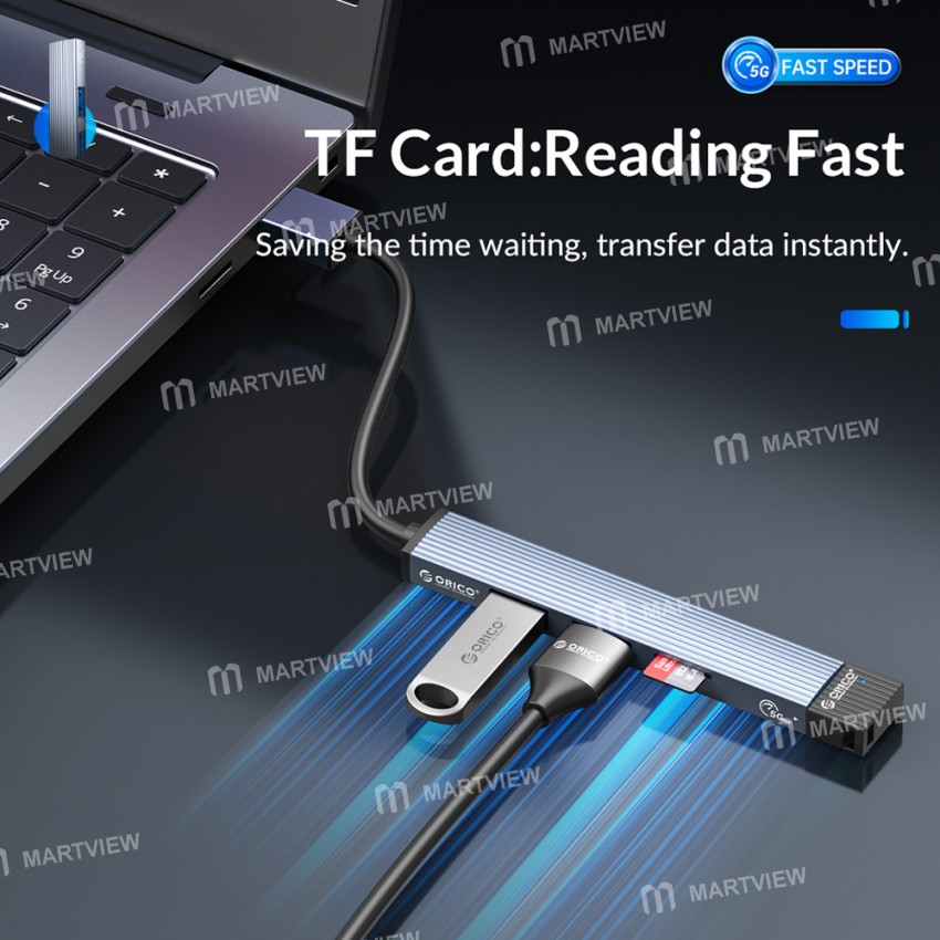 Orico AH-A13/AH-A12F Aluminum Alloy 4-Port USB 3.0 HUB OTG Adapter for Laptop/Desktop Computer