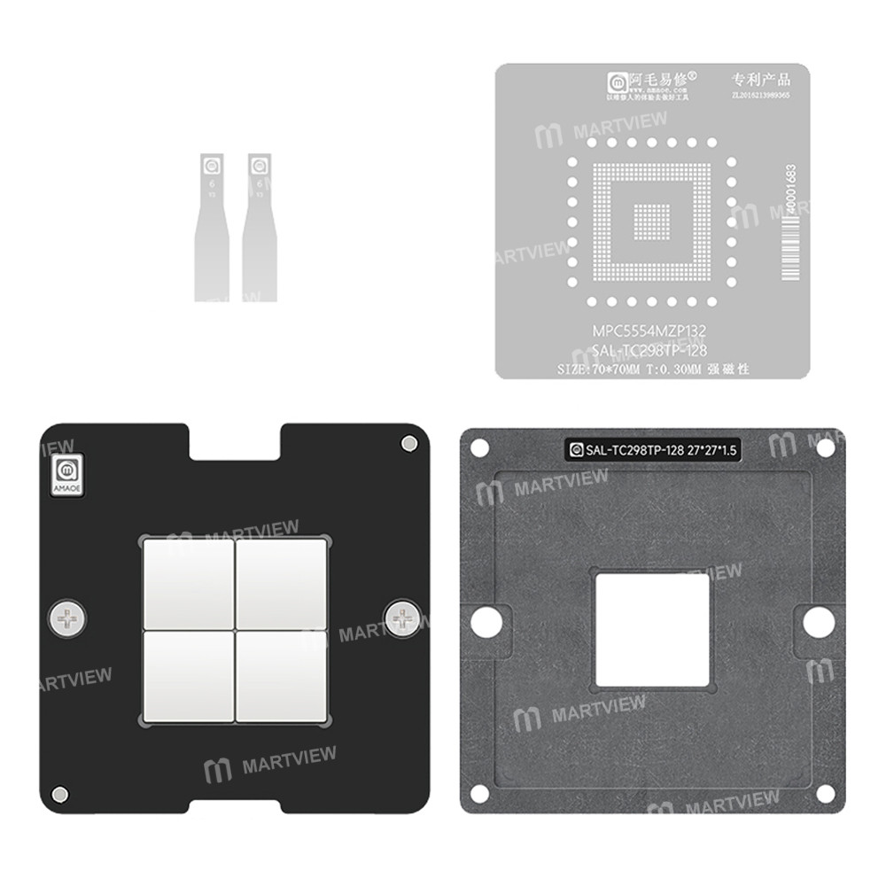amaoe 030mm-sal-tc298tp-128-automotive-computer-board-chips-bga-reballing-stencil-tin-plating-platfo