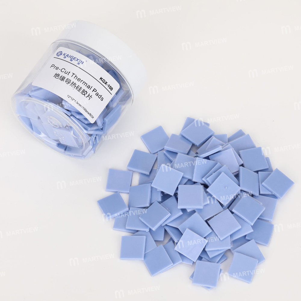 kgx 100-12x12x15mm-cpu-pre-cut-heatsink-silicone-pad-for-ssd-cpu-ic-chips--100pcs-9