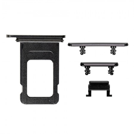 Replacement Side Buttons Set with Single SIM Card Tray for iPhone XR - Gray