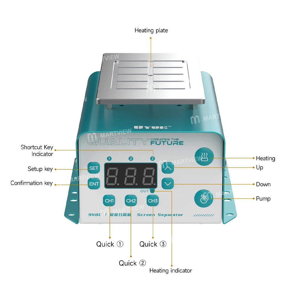 uyue 948c-constant-temperature-heating-separation-machine-for-7-inch-mobile-phone-lcd-screen-10