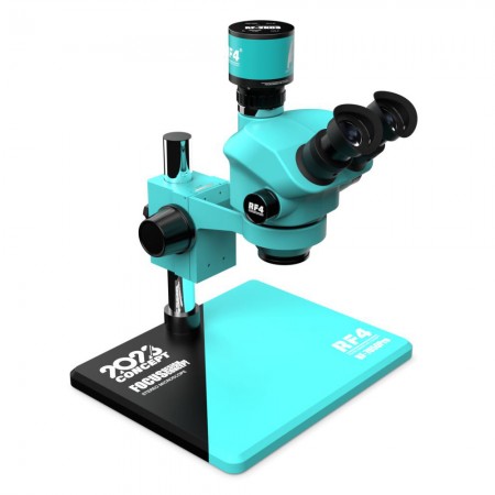 RF4 RF7050Pro-2KC3 7-50X Synchronous Zoom Trinocular Stereo Microscope with Big Base & 2K HD Camera