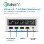 Multi-port QC3.0 USB 110W Type-C PD 65W Wireless Fast Charge Station
