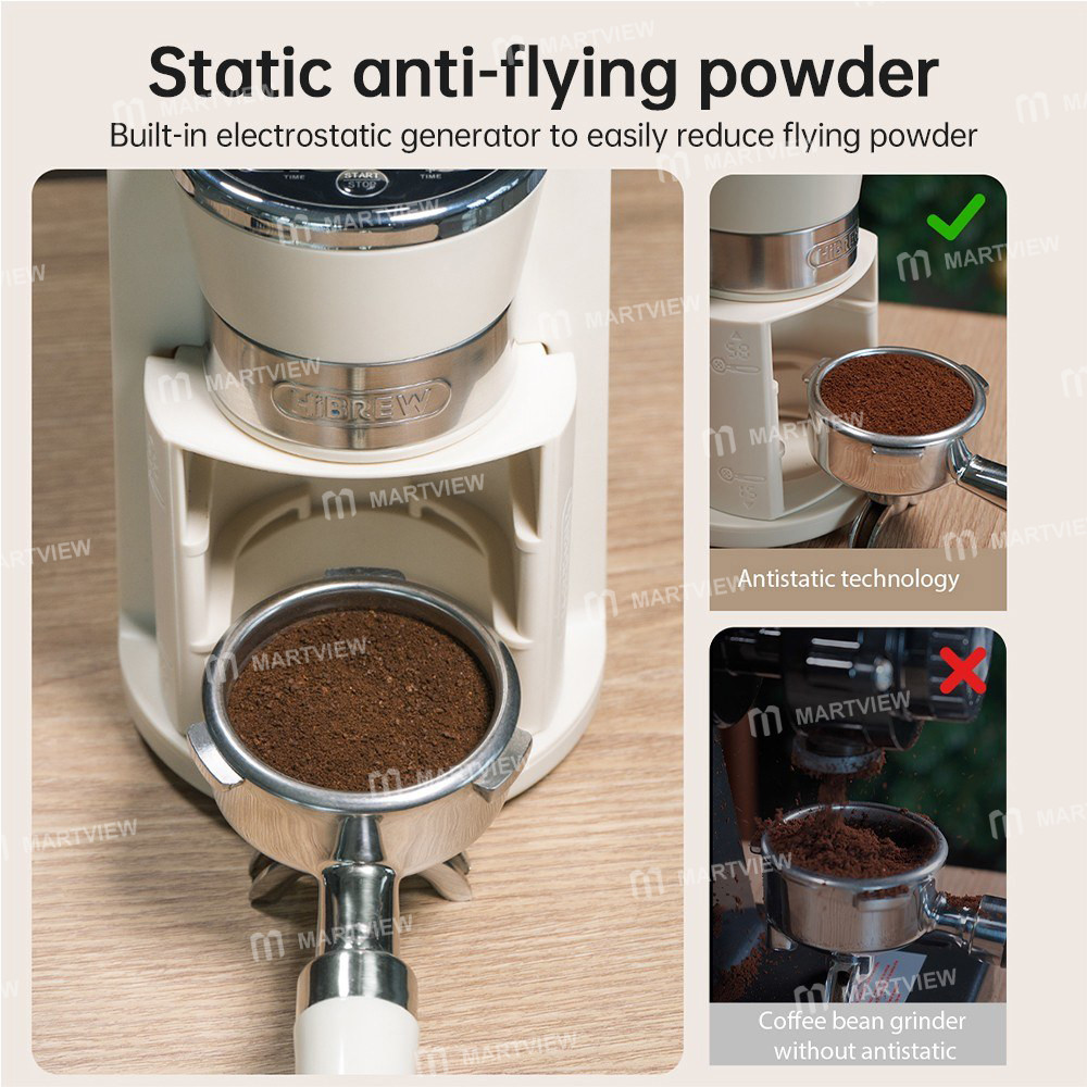 hibrew g3a-coffee-grinder-40mm-conical-burr-air-blower-31-gear-scale-memory-antistatic-manual-auto-v