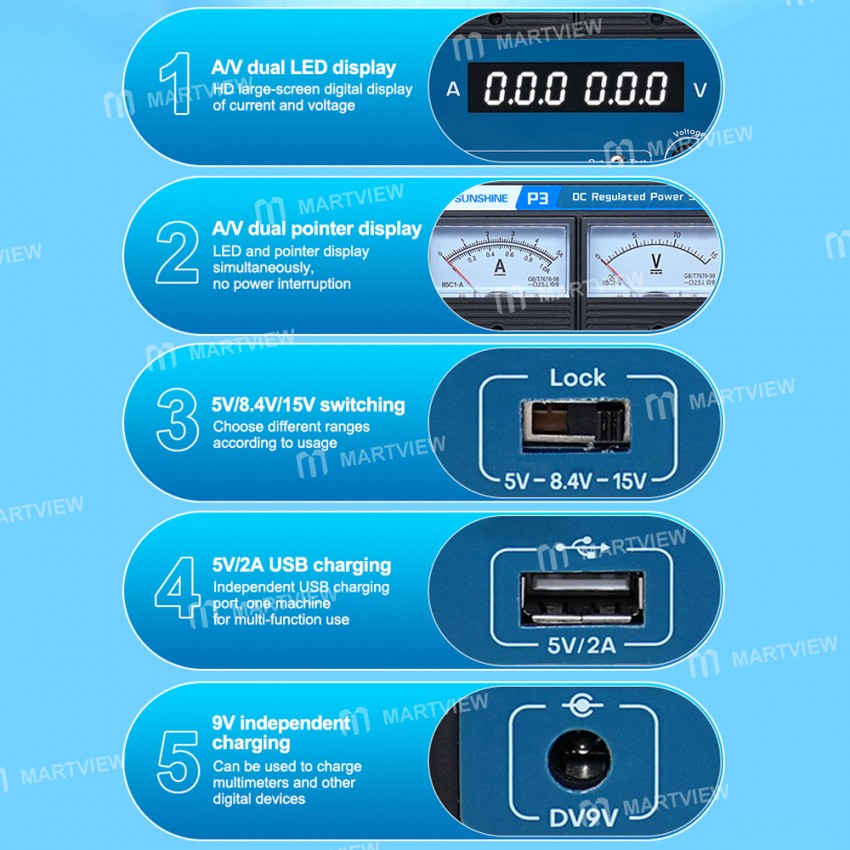 sunshine p3-5v-84v-15v-switching-dual-led-dual-pointer-display-dc-regulated-power-supply-8