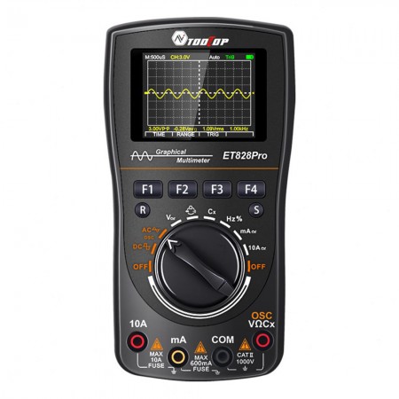 Tooltop ET828Pro 2-in-1 Digital Graphical Oscilloscope Multimeter Supports Waveform Storage