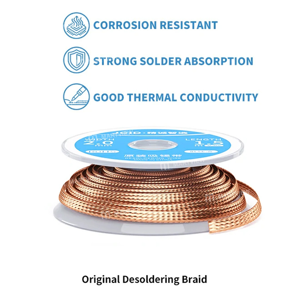 jcid multiple-sizes-low-residue-original-desoldering-wire--5pcs-2