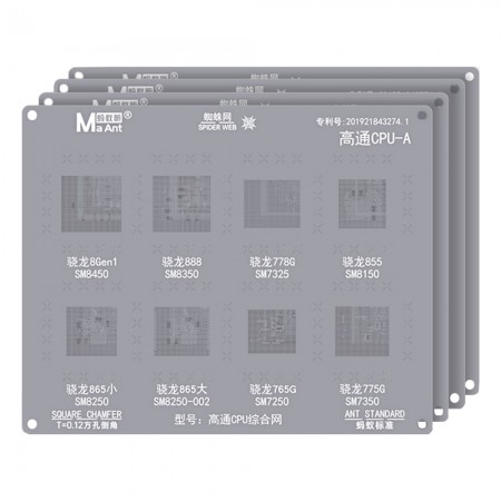 MaAnt Qualcomm CPU Comprehensive BGA Reballing Stencil for Most Qualcomm Snapdragon CPU