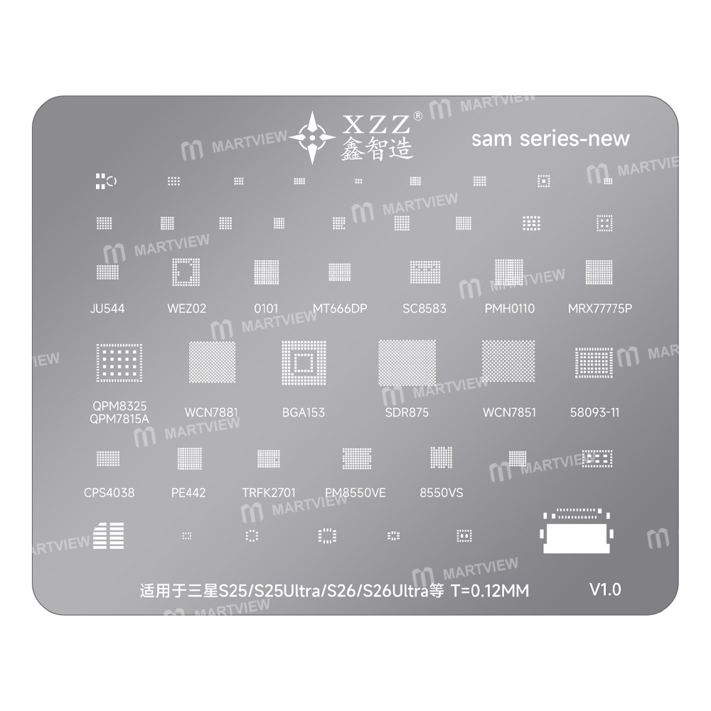 xzz sam-series-universal-series-bga-reballing-stencil-for-samsung-s25-s25-ultra-s26-s26-ultra