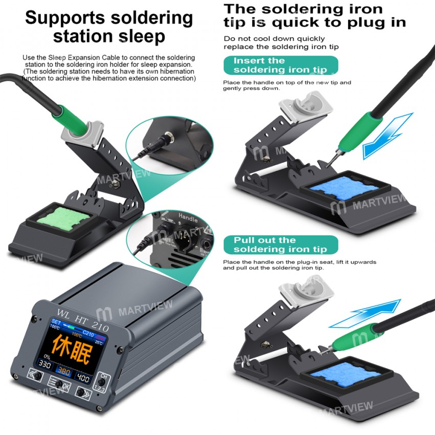 WL Simple Metal Soldering Iron Holder with Sleep Interface Supports Solder Station Sleep