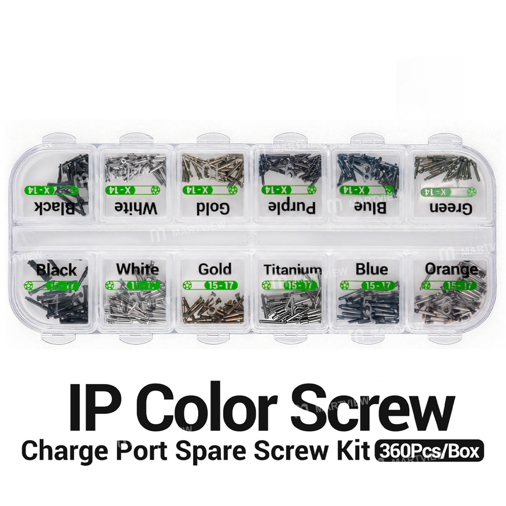 2uul sc13-8-color-pentalobe-charging-port-screws-kit-for-iphone-x-17-pro-max--360pcs-2