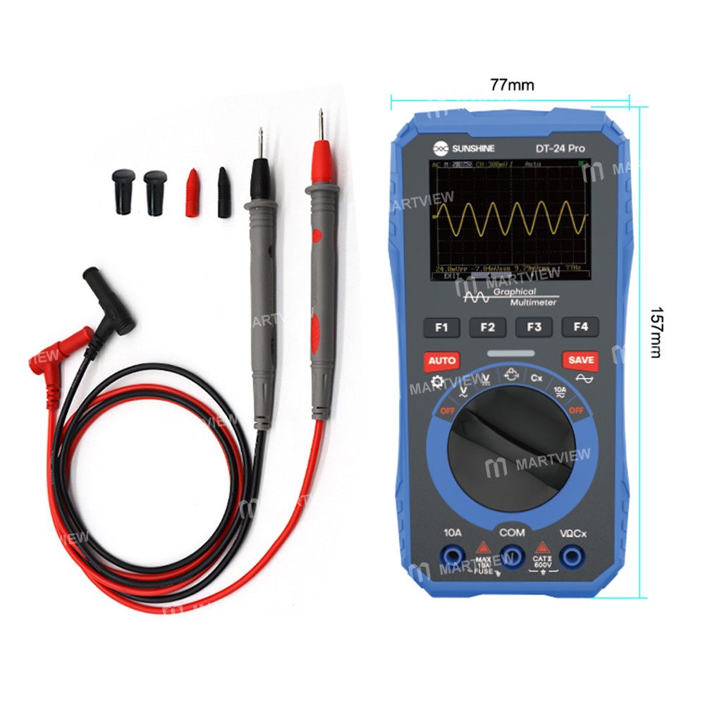 sunshine dt-24-pro-2-in-1-digital-display-data-storage-oscilloscope-multimeter-with-waveform-capture