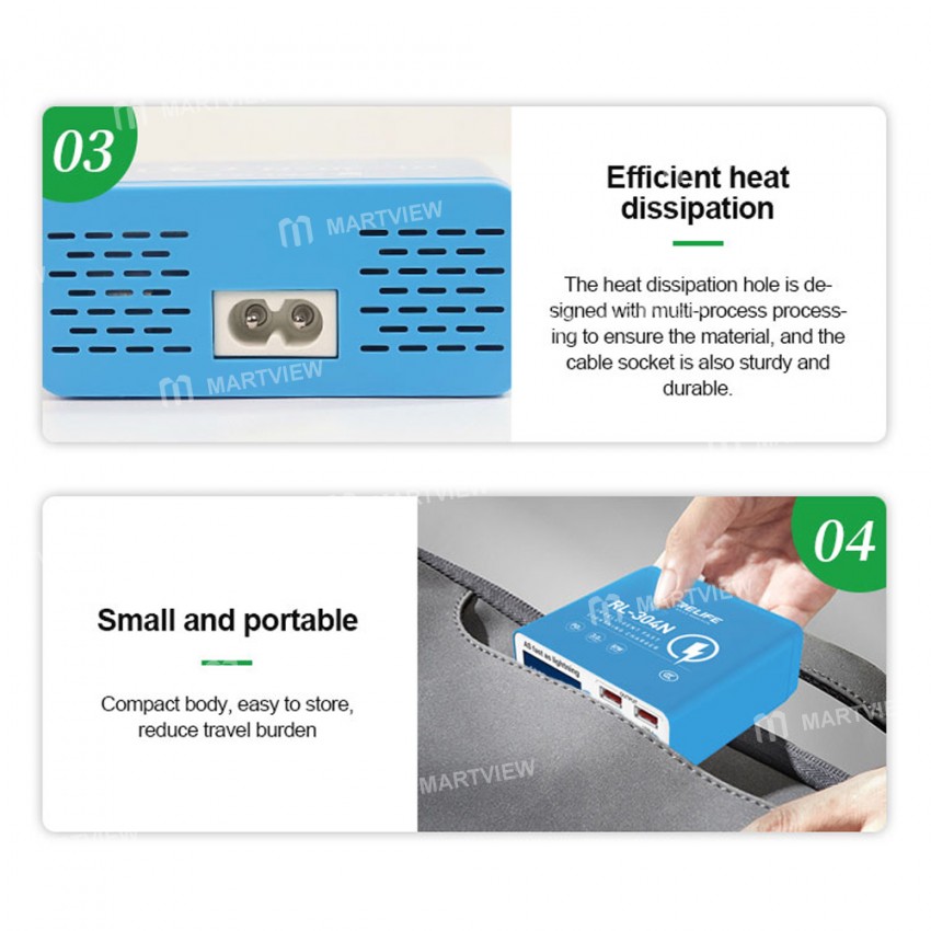 relife rl-304n-multi-functional-6-ports-usb-qc30-pd-45w-digital-display-fasting-charging-station-10