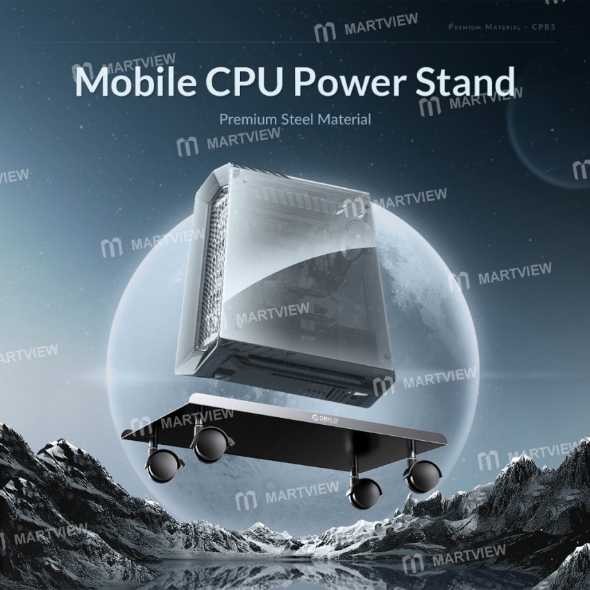 Orico CPB5 / 6 Steel Mobile Computer Power Stand with Locking Caster Wheels for Most PC Cases
