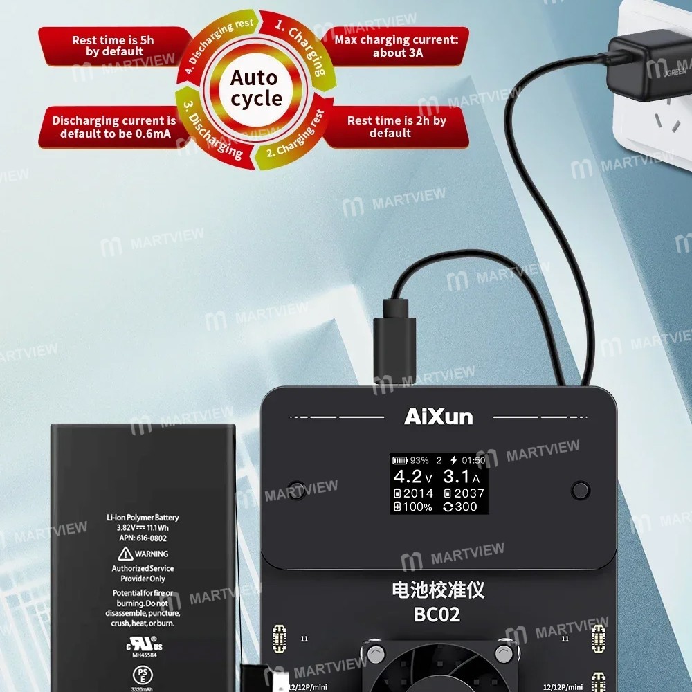 aixun bc02-dual-channel-battery-calibrator-for-iphone-11-to-14pro-max-9