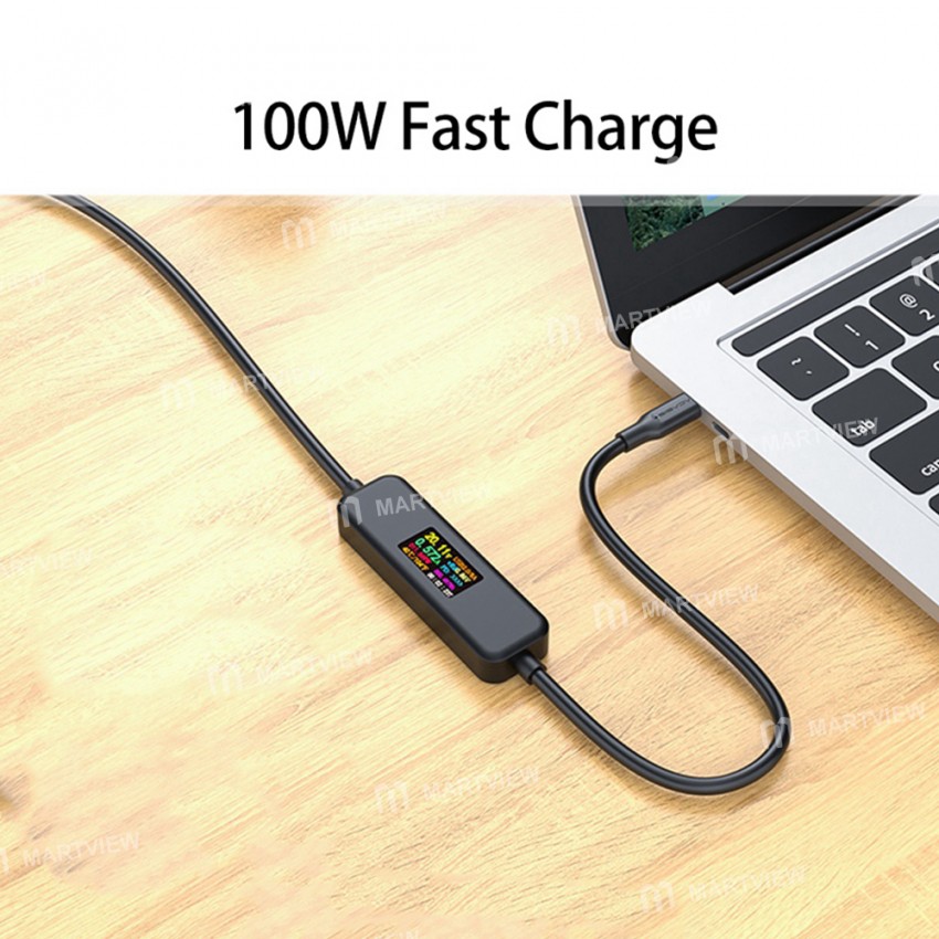 Acasis Type C USB-C Male to Male Fast Charge Cable with Multi-Function Screen Display