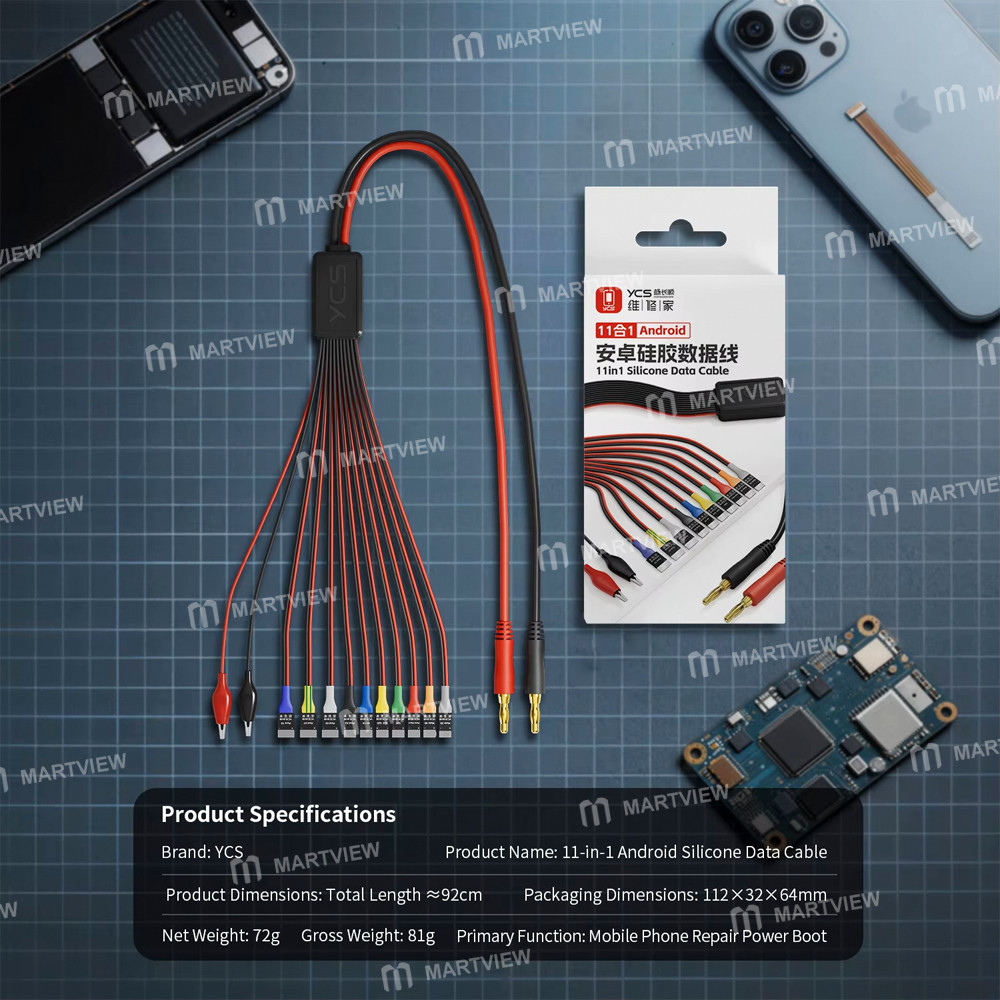 ycs 11-in-1-android-series-silicone-power-boot-data-cable-for-huawei-samsung-xiaomi-oppo-5