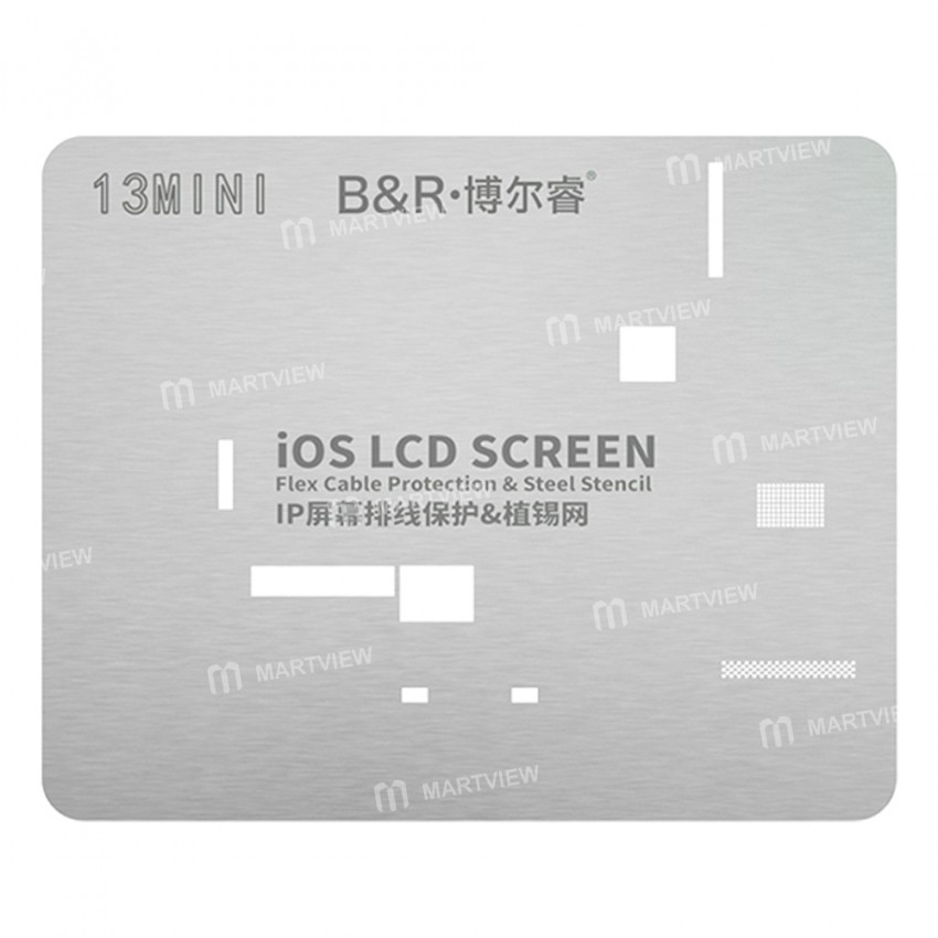 B&R IO6 iOS LCD Screen IC Flex Cable Protection & Steel Stencil Set for iPhone 11 to 13 Pro Max
