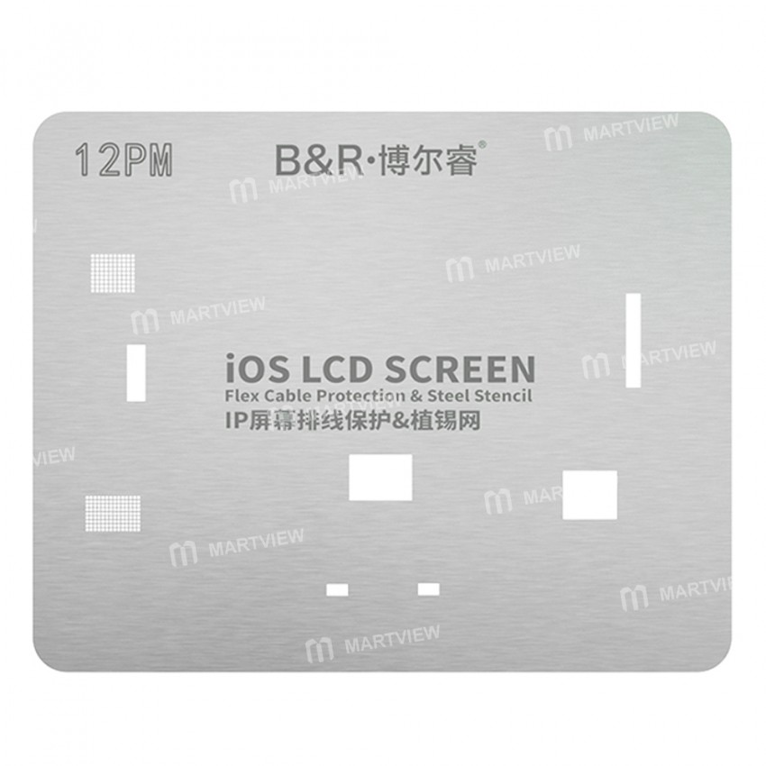 B&R IO6 iOS LCD Screen IC Flex Cable Protection & Steel Stencil Set for iPhone 11 to 13 Pro Max