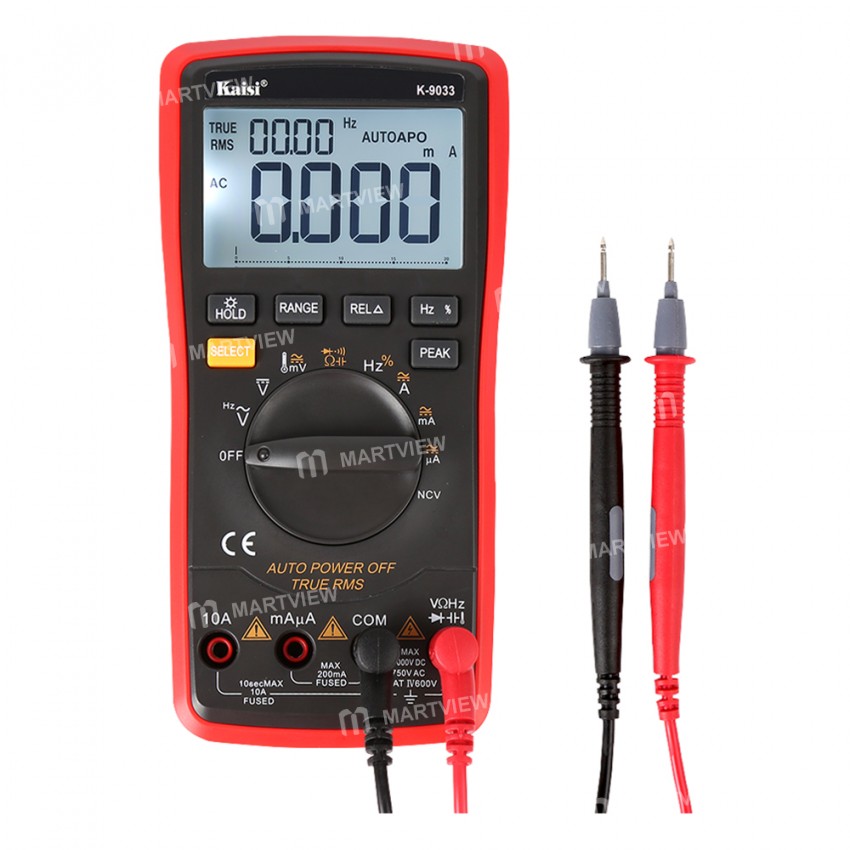 Kaisi K-9033 4 1/2 High Precise Automatic Range Digital Multimeter with Temperature Test
