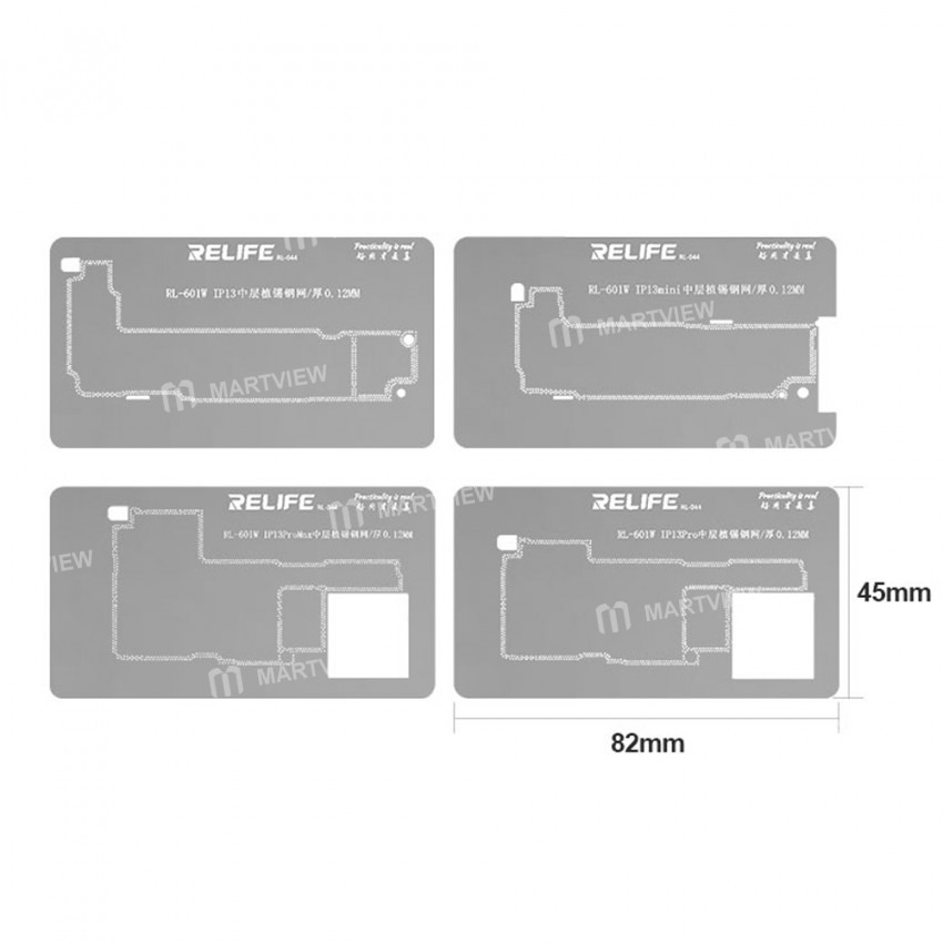 Relife RL-601W Mini Middle Layer Board Stencil Stencil Kit for iPhone 13 Series