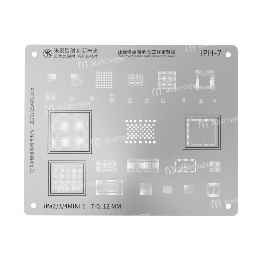 MiJing Reballing Stencil Plant Tin Steel Net for iPad 2 / iPad 3 / iPad 4 / iPad mini