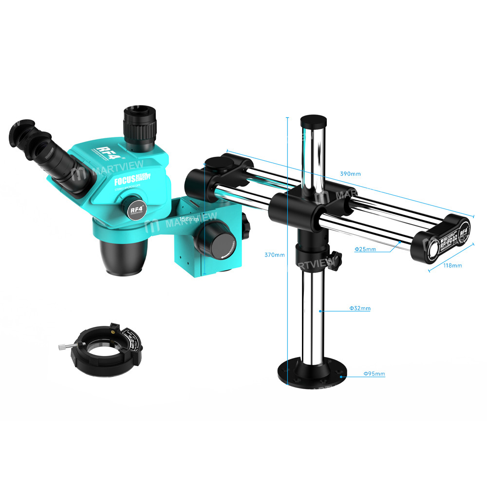 rf4 rf-fo22d-65-65x-zoom-trinocular-stereo-microscope-with-fo22-double-arm-microscope-bracket-6