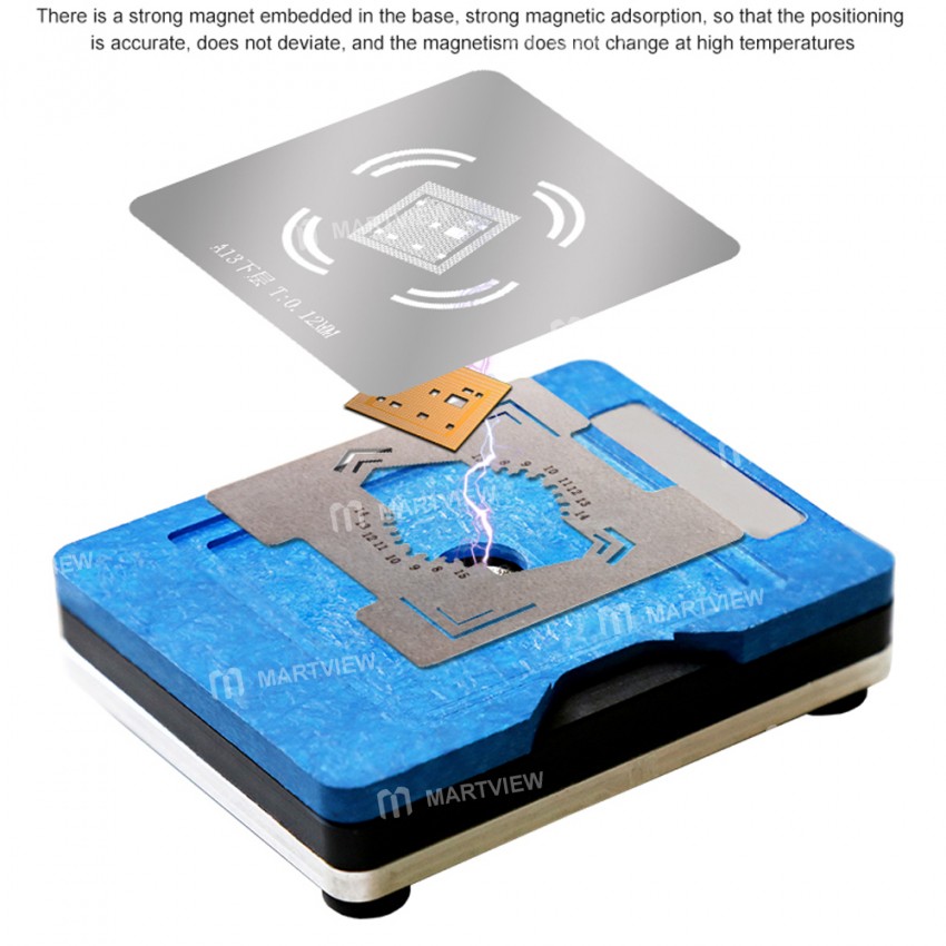 BST-081 Universal CPU Reballing Tin Planting Fixing Fixture Set for iPhone A9 to A15 Chip