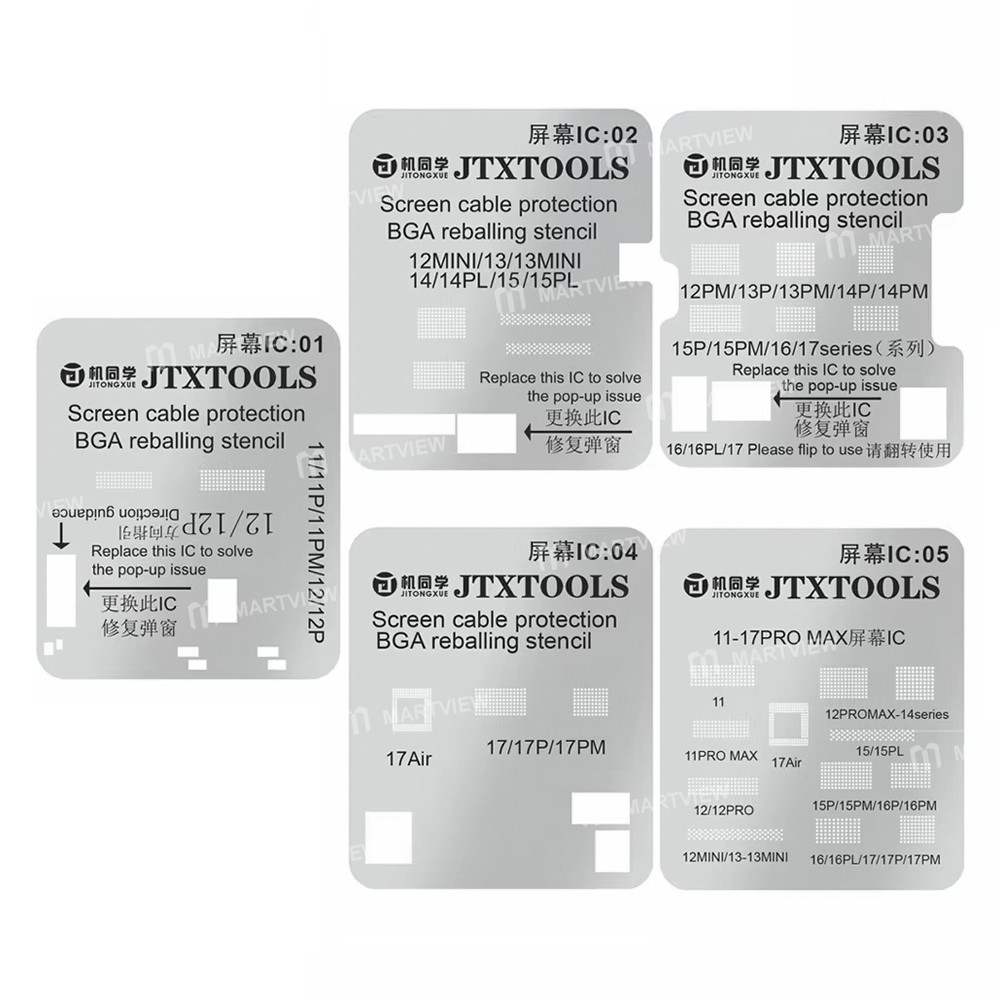jtx lcd-screen-ic-flex-cable-protection-stencil-set-for-iphone-11-to-17pro-max-1