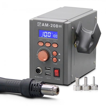 Amaoe AM-208 Large Air Volume Temperature Adjustment Digital Display Hot Air Gun Desoldering Station