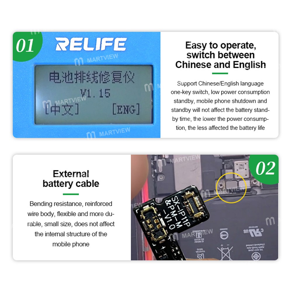 relife tb-05-v100-battery-repair-instrument-for-iphone-8-to-16pro-max-battery-data-cycles-recovery-1