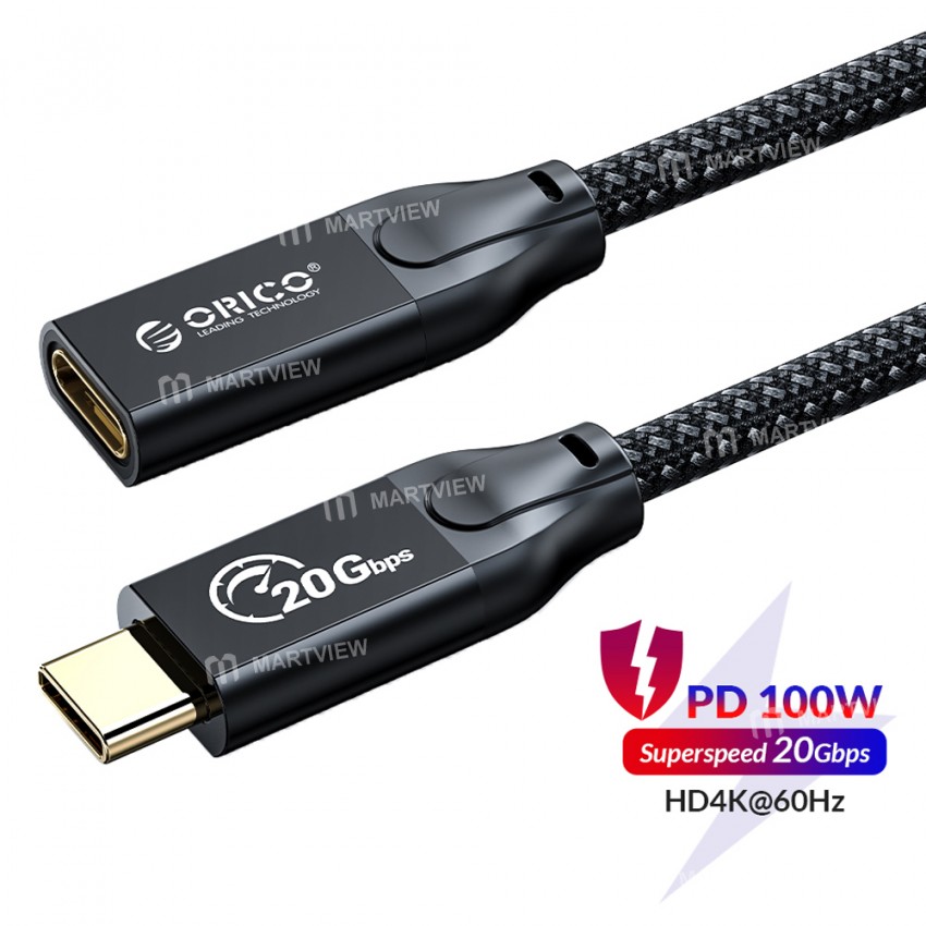 Orico CY32 / CLY32 Type-C 20Gbps Data Transfer 100W Fast Charge Male to Female Extension Cable