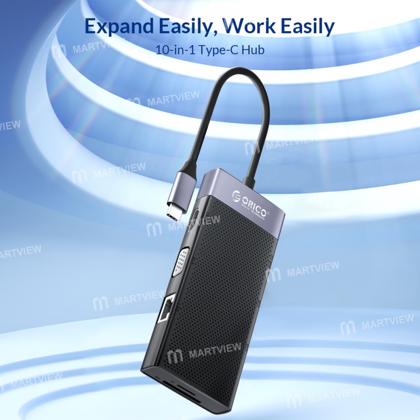 Orico MDK-10P 10-in-1 Type-C Multifunctional Docking Station Compatible HDMI / VGA for Laptop / iPad