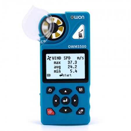 Owon OWM5500 7-in-1 Digital Anemometer with 8000 Data Memory & APP Remote Control