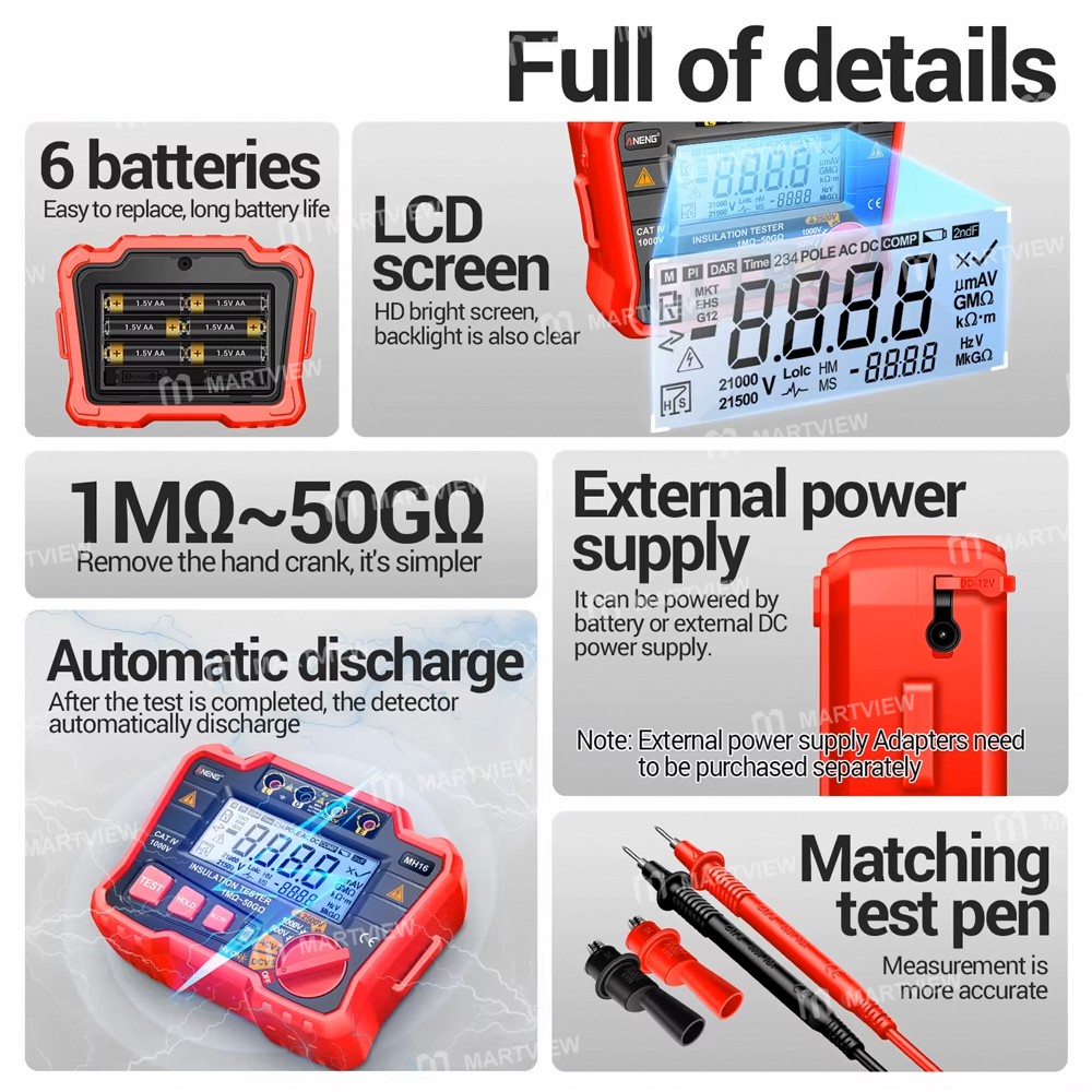 aneng mh16-automatic-discharge-high-precision-digital-insulation-resistance-tester-7