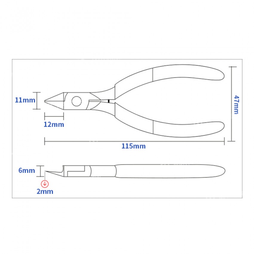 B&R BR-A01 Industrial Grade Ultra-hard and Ultra-thin Carbon Steel Bevelled Pliers