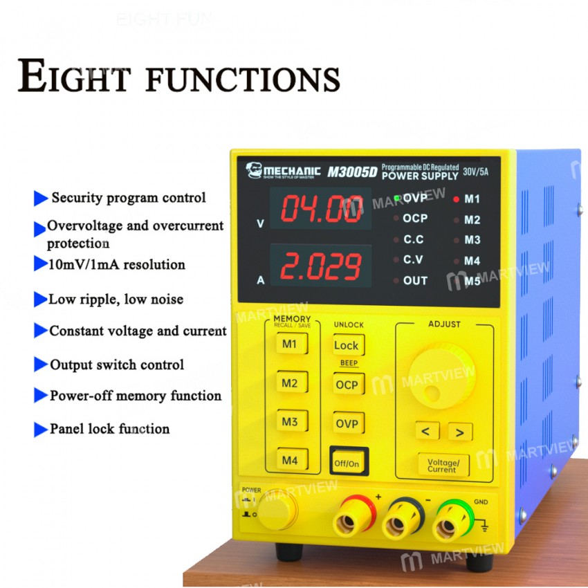 Mechanic M3005D 30V / 5A Multifunctional Programmable DC Stabilized Power Supply