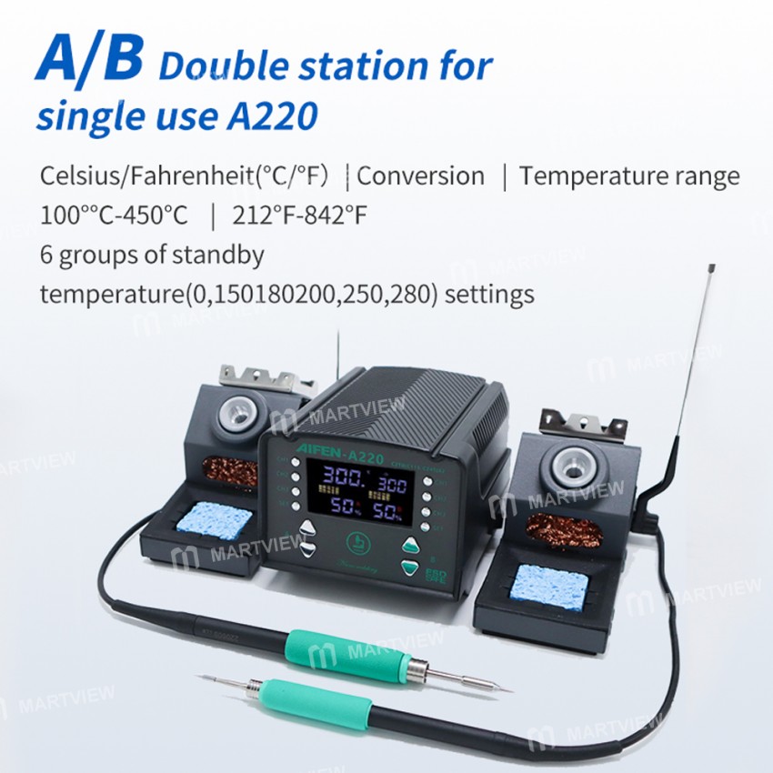 aifen a220-double-station-rework-soldering-station-compatible-with-c245-210-115-handle-16