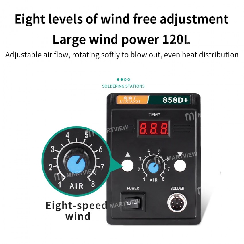 luxianzi 858d-700w-smart-sleep-lead-free-digital-display-hot-air-soldering-station-5
