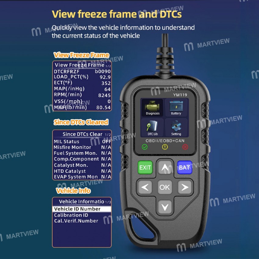 ym119 car-obd-ii-scanner-engine-fault-code-reader-for-12v-gasoline-vehicles-5