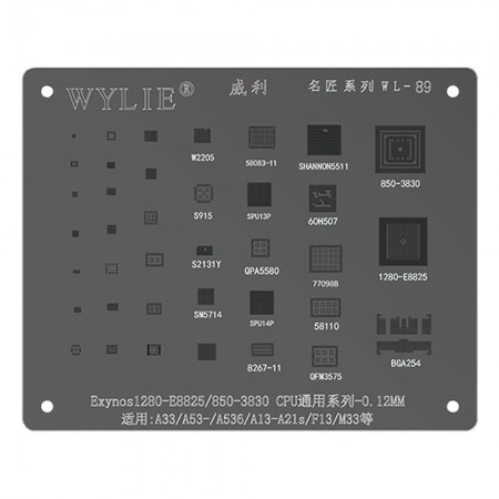 Wylie WL-89 CPU BGA Reballing Stencil for Samsung Exynos 1280-E8825 / 850-3830