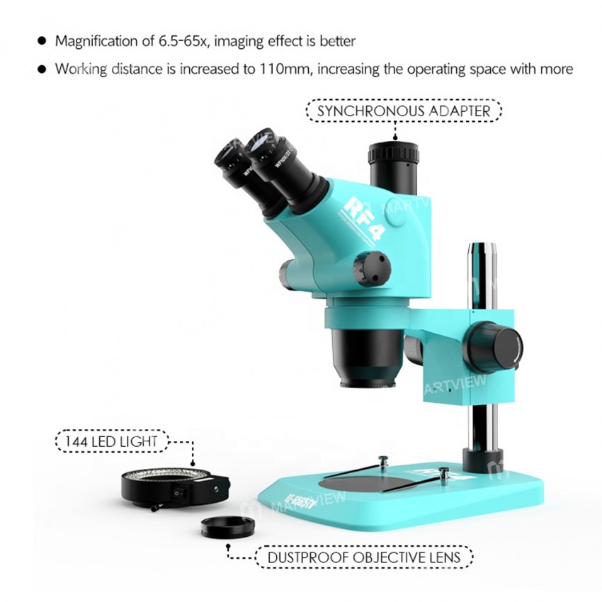 rf4 rf-6565tv-2kc1-binocular-stereo-zoom-industrial-microscope-with-2k-full-hd-camera-7