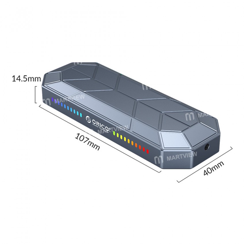 Orico M2VG01 M.2 to USB Type C 3.1 Gen2 10Gbps RGB NVMe SSD Enclosure