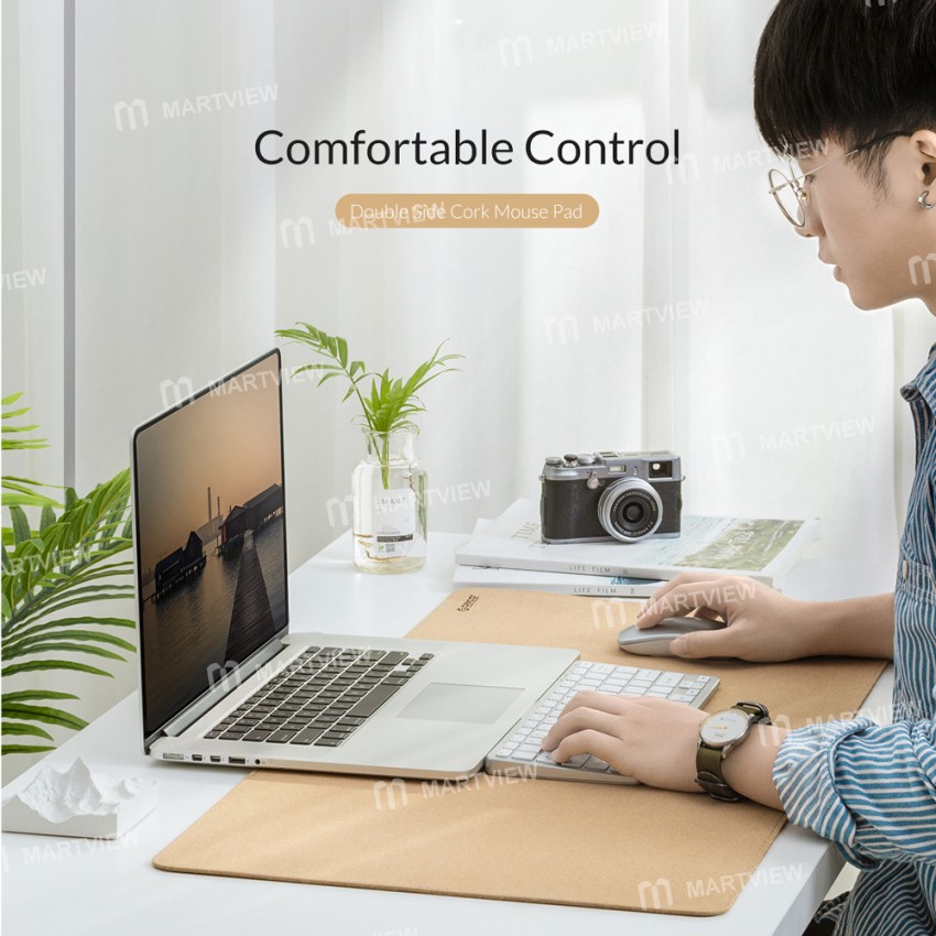 Orico Large Anti-slip Natural Cork Double-side Desk Mouse Pad for PC Laptop