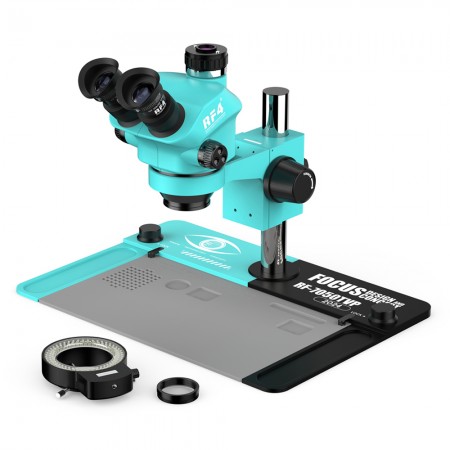 2024 Version RF4 RF7050TVP 7-50X Synchronous Zoom Trinocular Stereo Microscope with Big Base