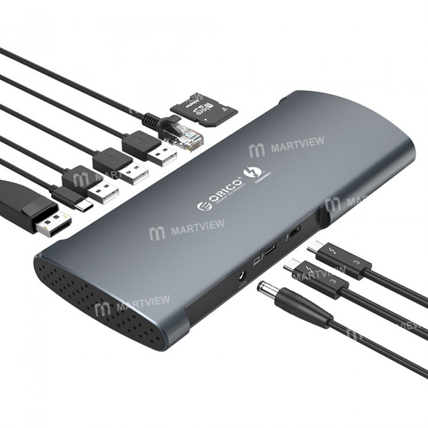 Orico TB3-S1 40Gbps USB Type-C to USB3.0 RJ45 Thunderbolt 3 Aluminum Alloy Docking Station