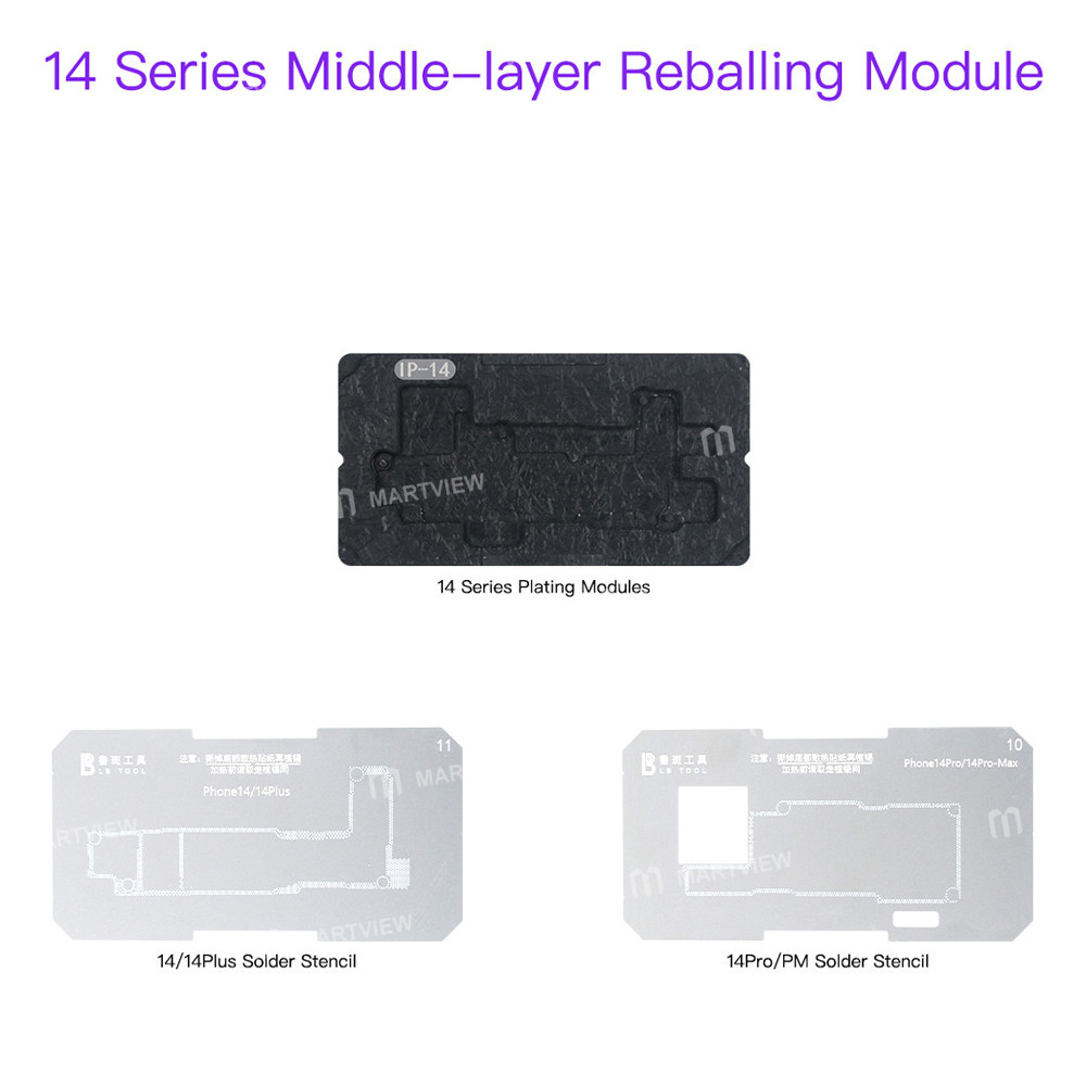 lb tool-f20-max-motherboard-middle-layer-bga-reballing-stencil-tin-plating-platform-for-iphone-11-17