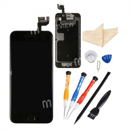 Replacement LCD display touch screen for iPhone 6s with spareparts home button earphone camera etc black