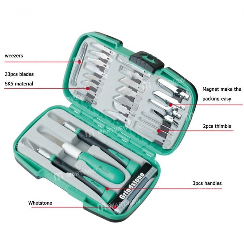 Pro'sKit PD-395A 30-in-1 Handmade Carving Repair Knife Set